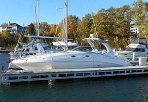 2003 Sea Ray 340 Sundancer for sale in the Whitby area east of Toronto, Ontario, Canada by Ontario boat and yacht brokers.